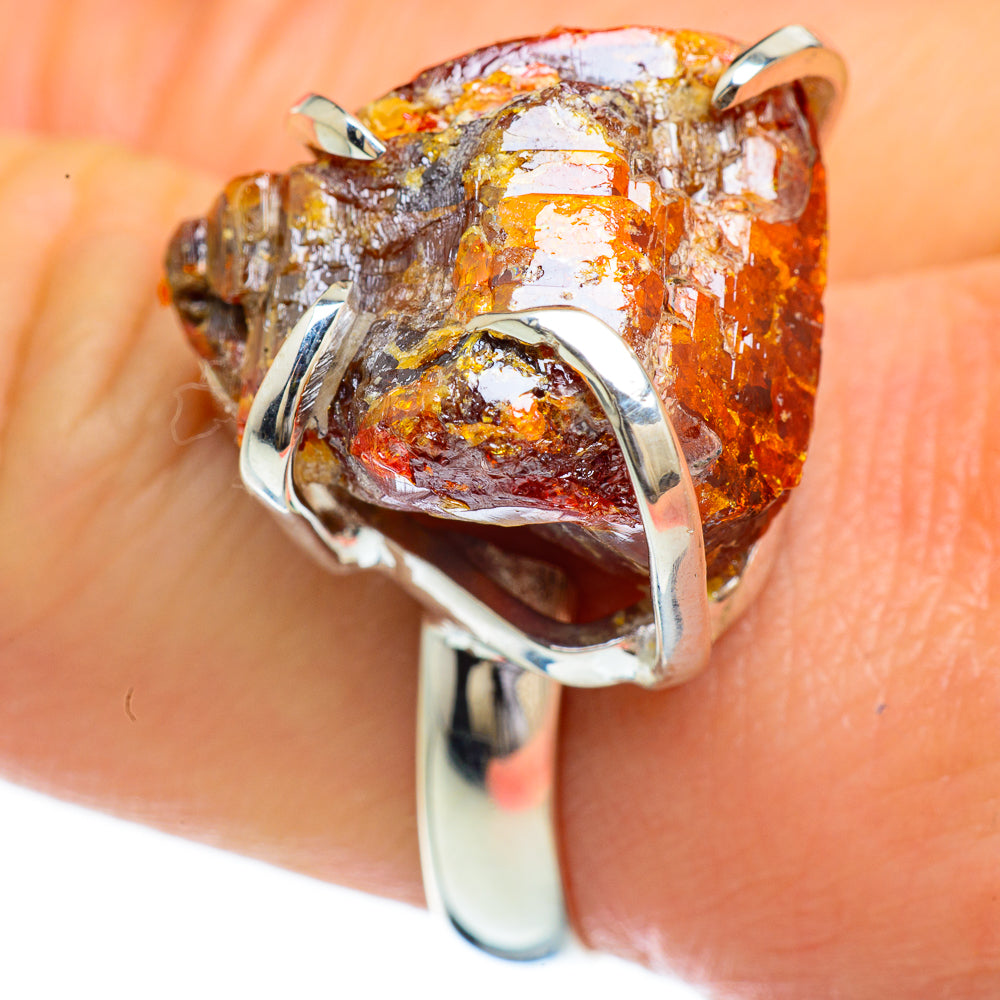 Orange Agate Rings handcrafted by Anasilvercos - RING45128