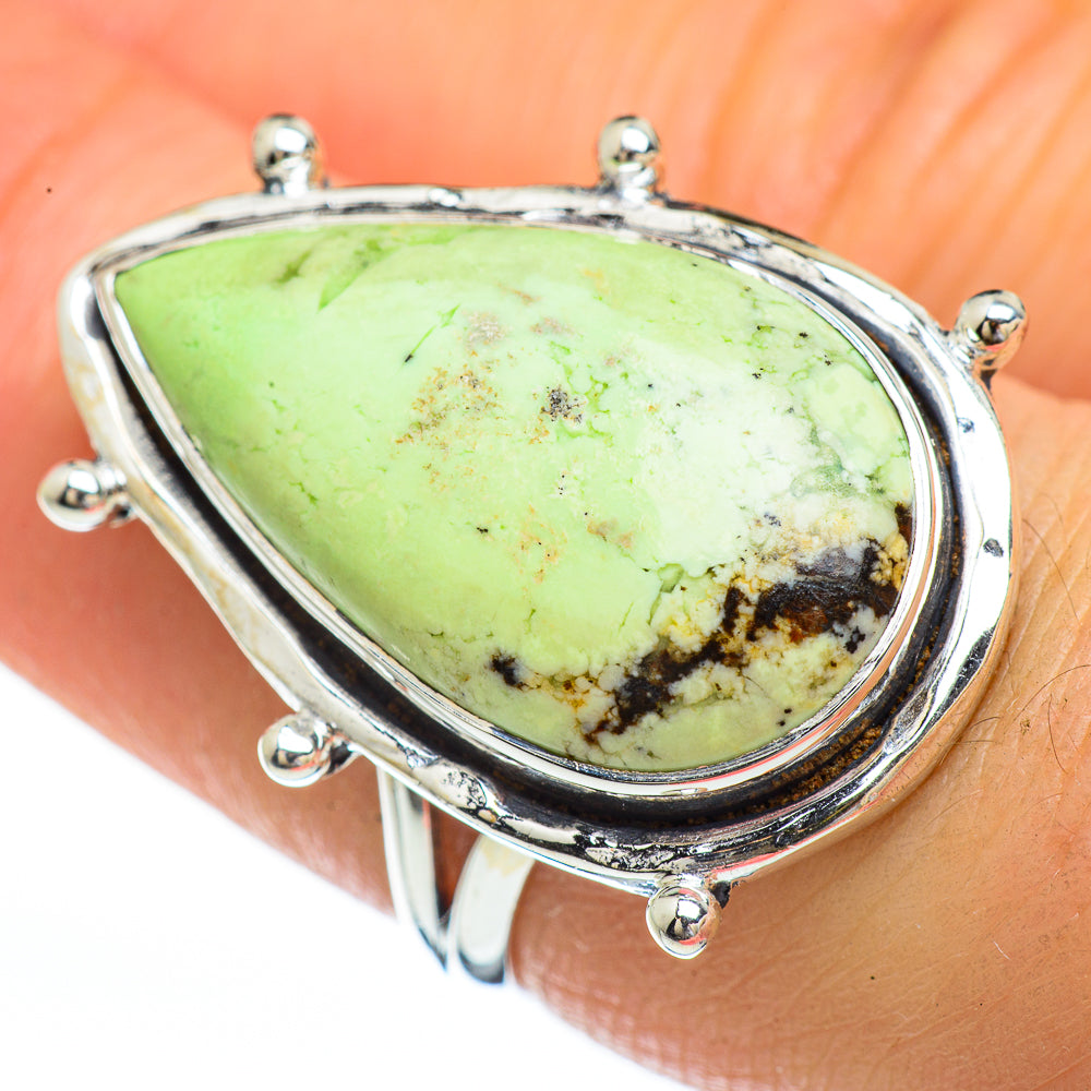Lemon Chrysoprase Rings handcrafted by Anasilvercos - RING45144
