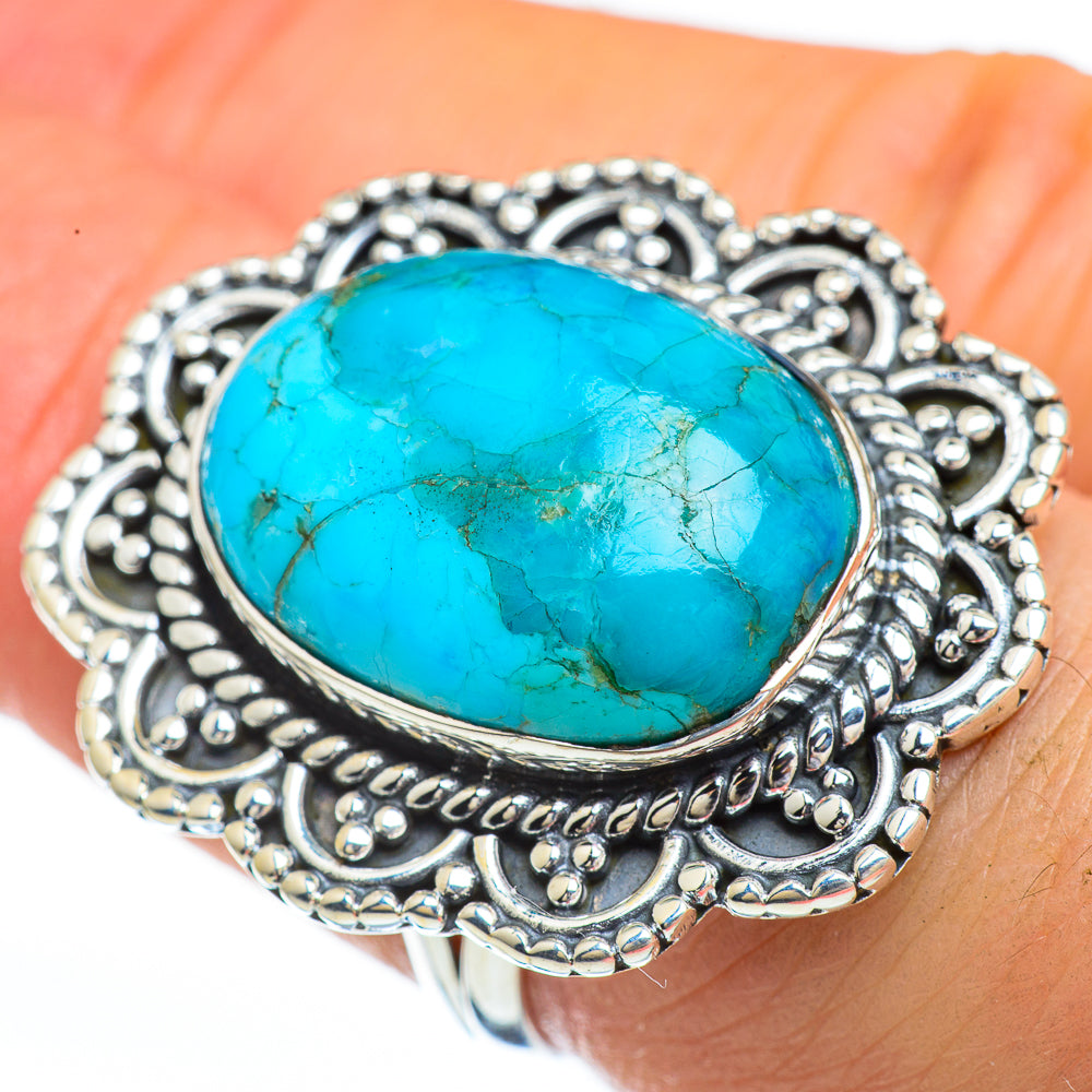 Arizona Turquoise Rings handcrafted by Anasilvercos - RING45146