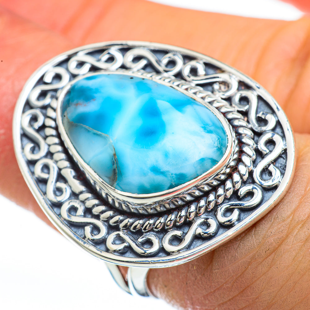 Larimar Rings handcrafted by Anasilvercos - RING45176