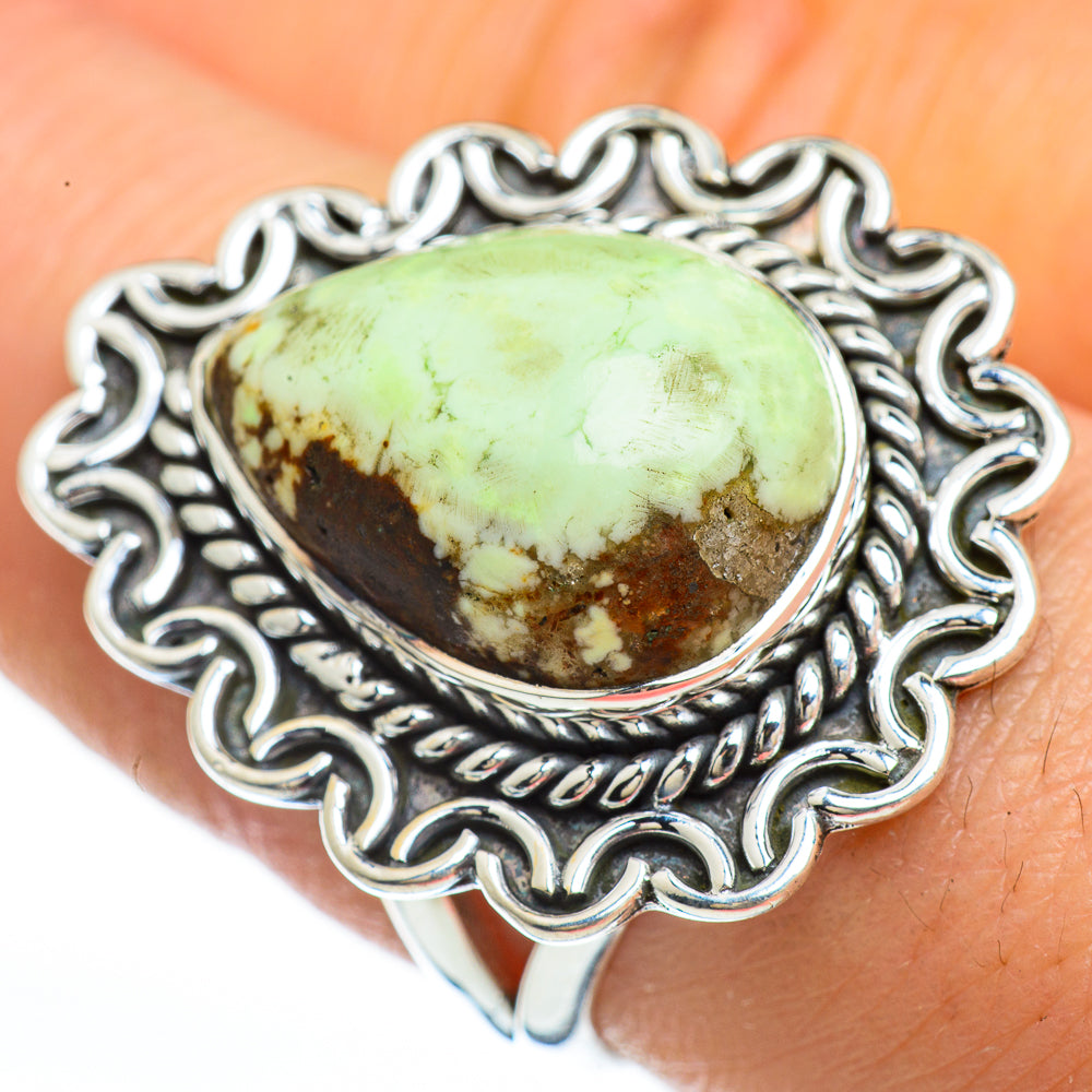 Lemon Chrysoprase Rings handcrafted by Anasilvercos - RING45183