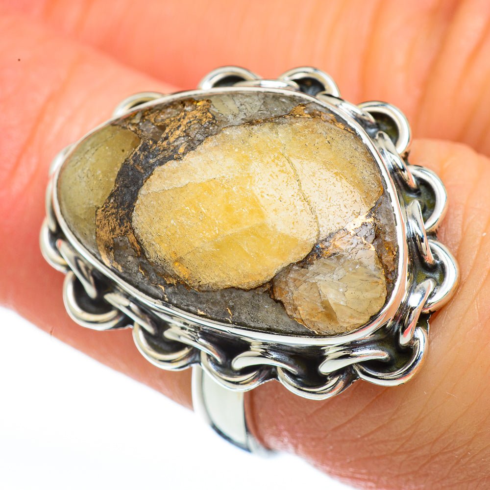 Copper Yellow Agate Rings handcrafted by Anasilvercos - RING45210