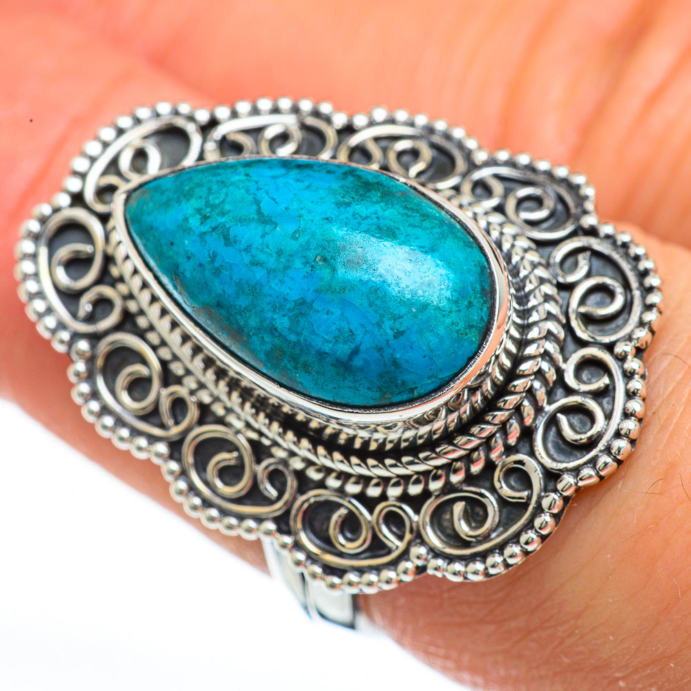 Chrysocolla Rings handcrafted by Anasilvercos - RING45225