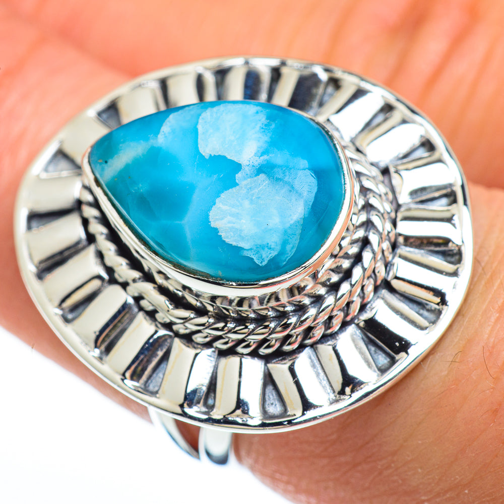 Larimar Rings handcrafted by Anasilvercos - RING45251