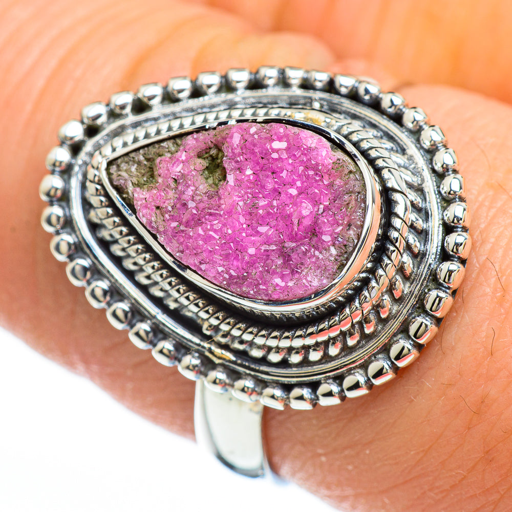 Cobalto Calcite Druzy Rings handcrafted by Anasilvercos - RING45257