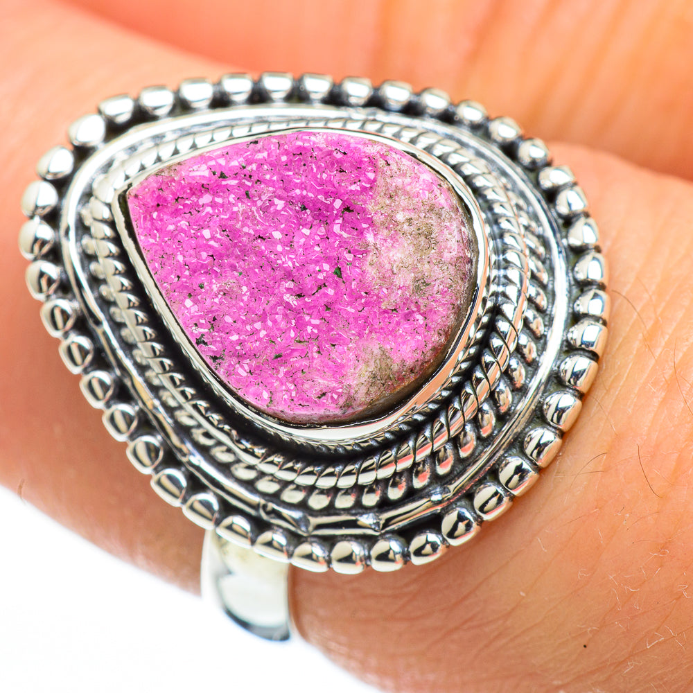 Cobalto Calcite Druzy Rings handcrafted by Anasilvercos - RING45287