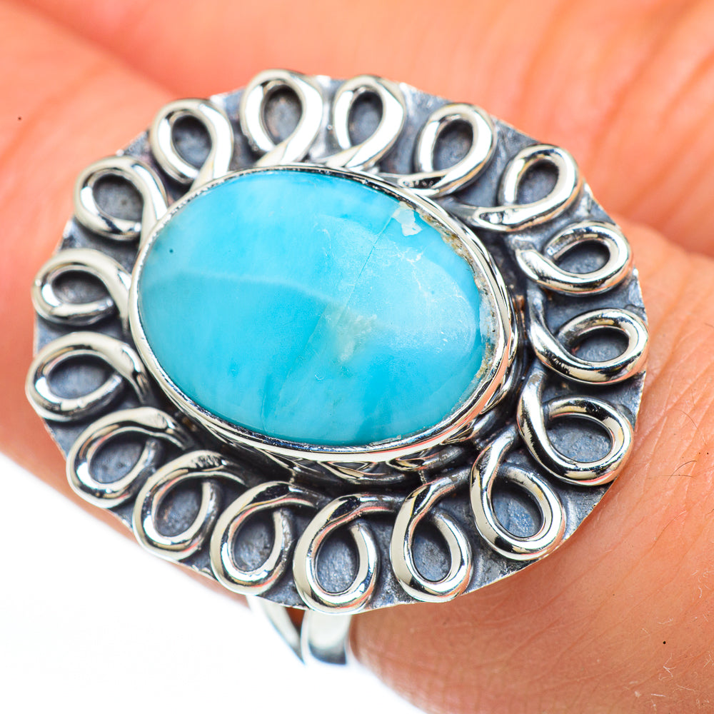 Larimar Rings handcrafted by Anasilvercos - RING45303