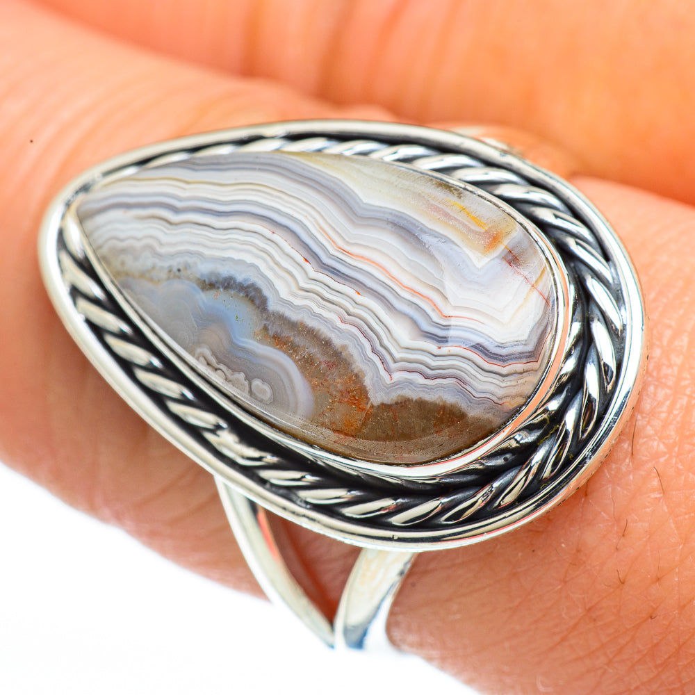Laguna Lace Agate Rings handcrafted by Anasilvercos - RING45319