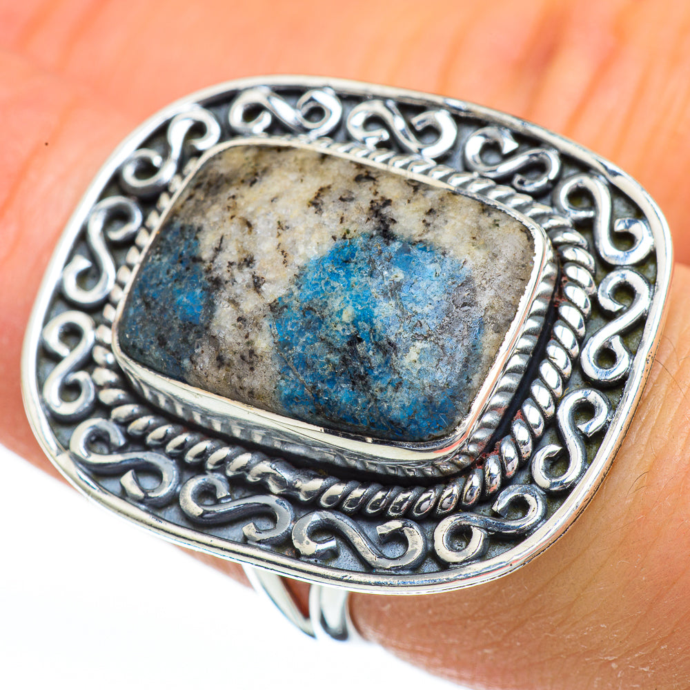 K2 Blue Azurite Rings handcrafted by Anasilvercos - RING45457