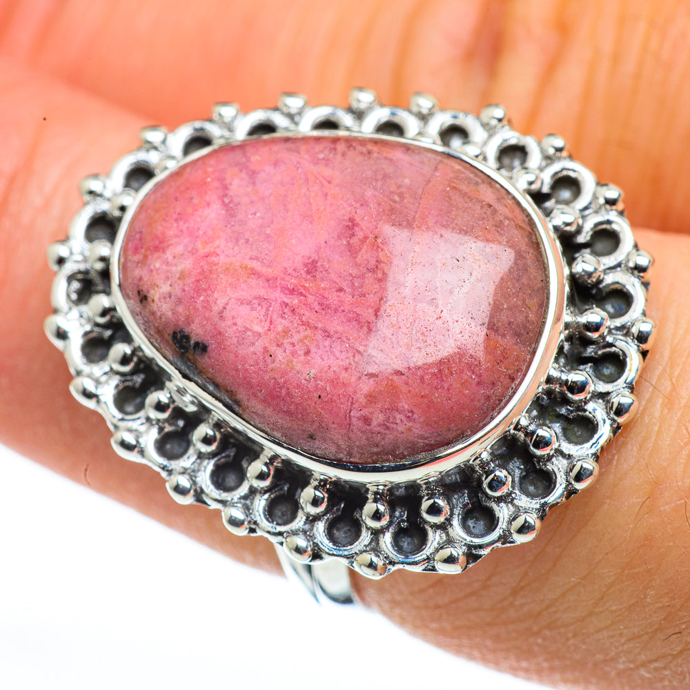 Rhodonite Rings handcrafted by Anasilvercos - RING45526