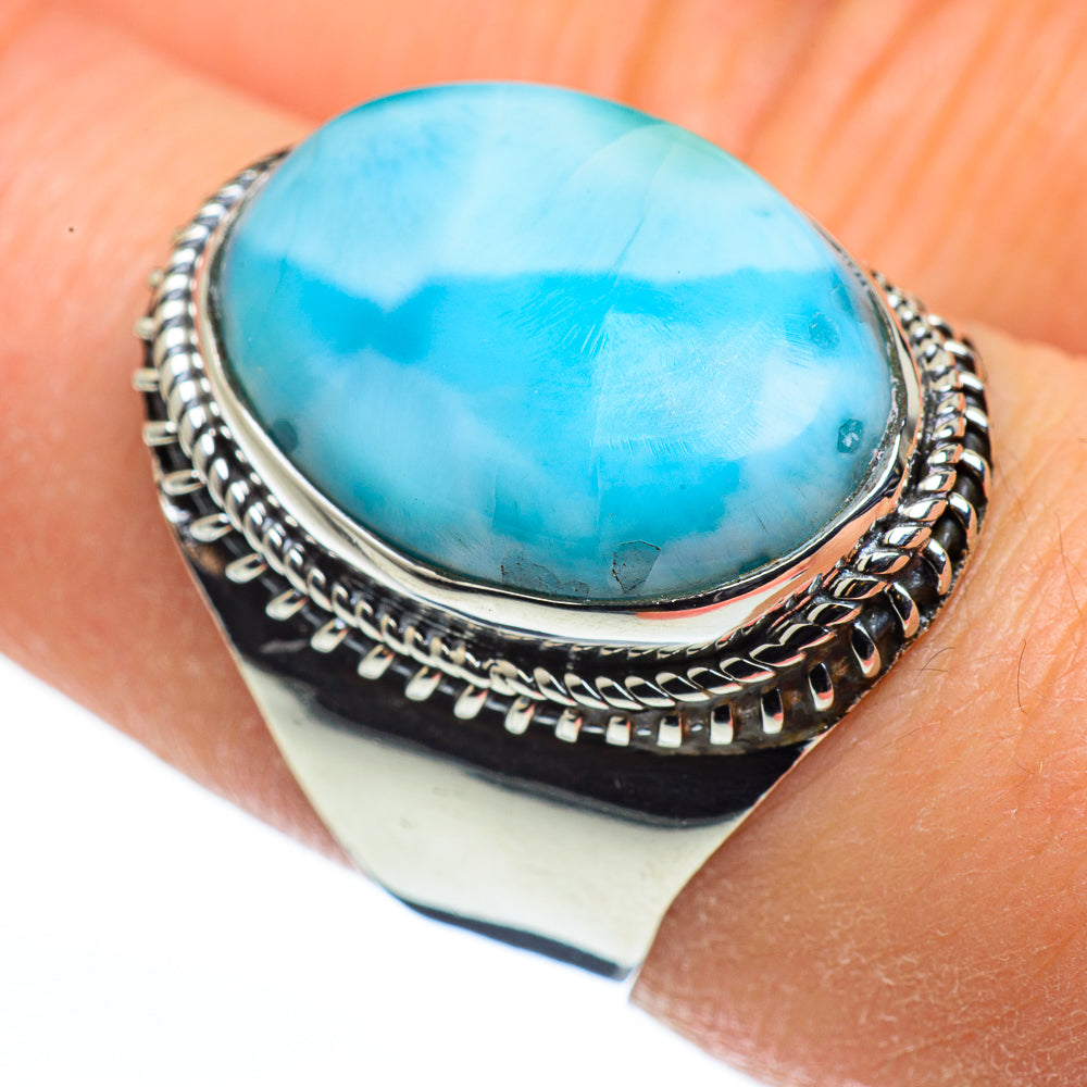 Larimar Rings handcrafted by Anasilvercos - RING45573