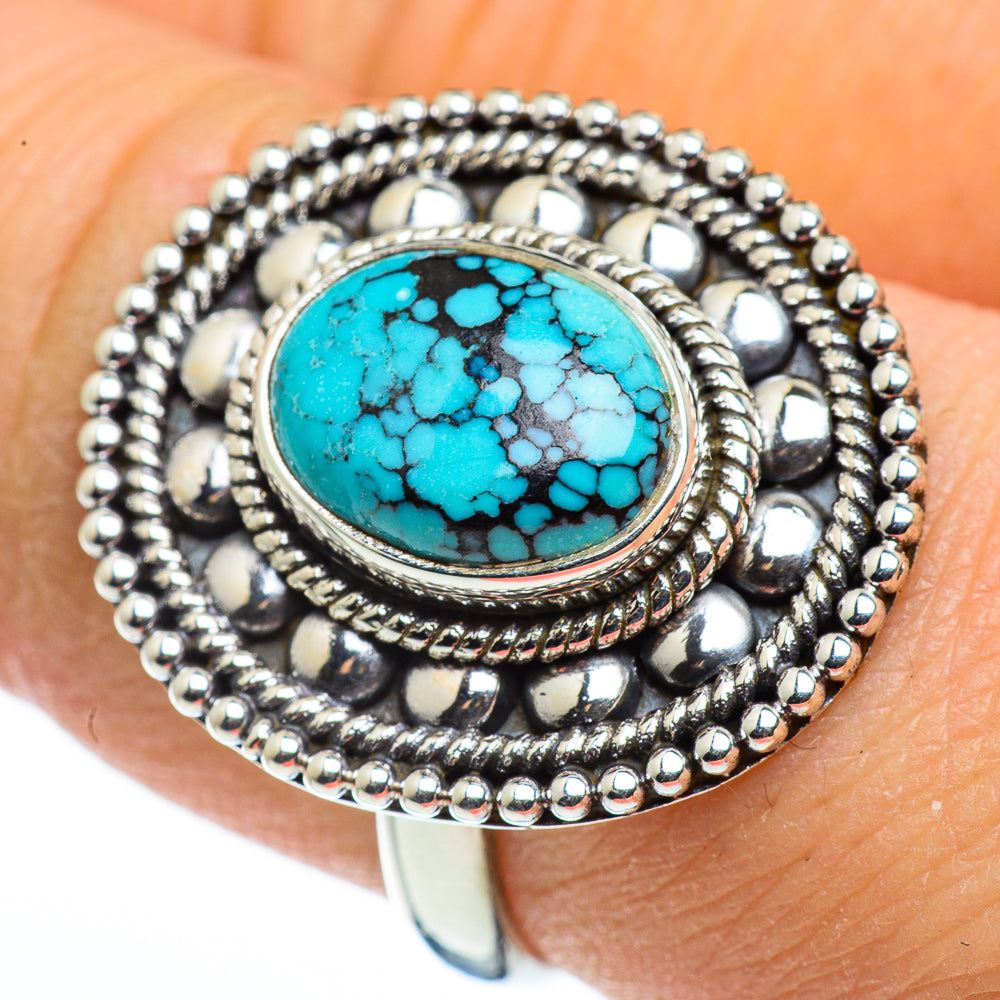 Tibetan Turquoise Rings handcrafted by Anasilvercos - RING45647