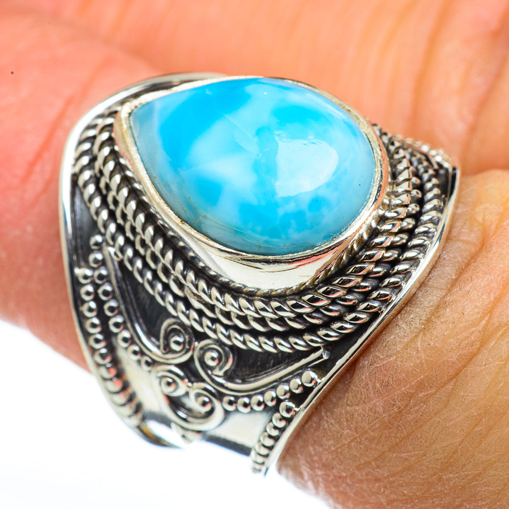 Larimar Rings handcrafted by Anasilvercos - RING45686