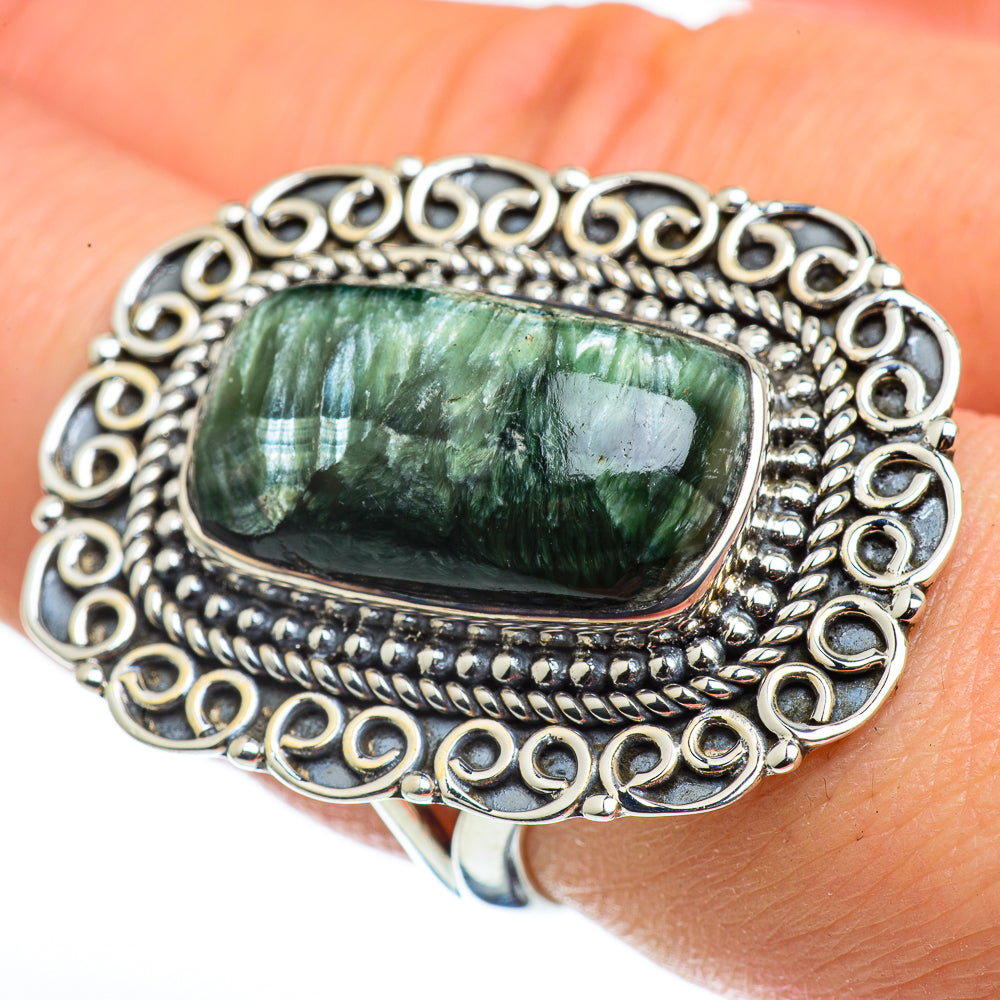 Serpahinite Rings handcrafted by Anasilvercos - RING45877