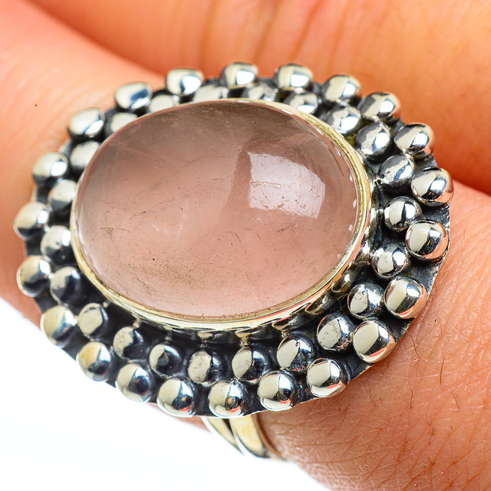 Rose Quartz Rings handcrafted by Anasilvercos - RING45881