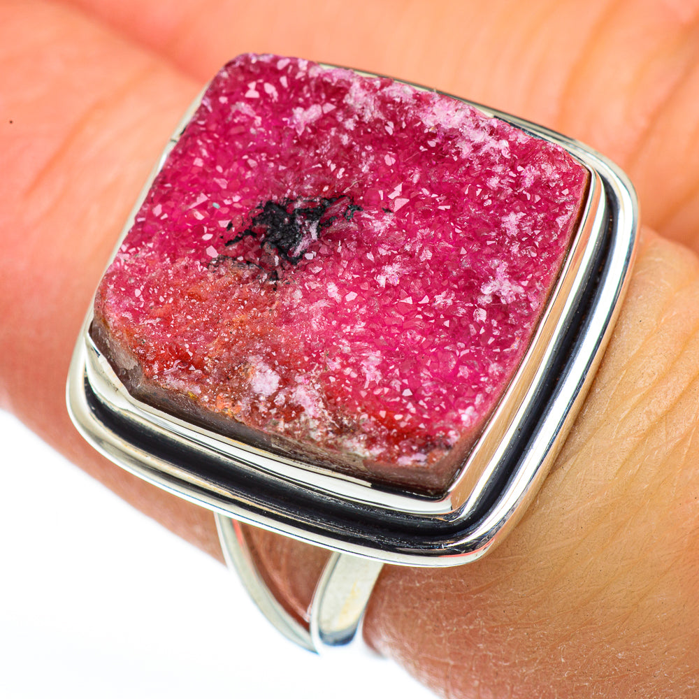 Cobalto Calcite Druzy Rings handcrafted by Anasilvercos - RING46048