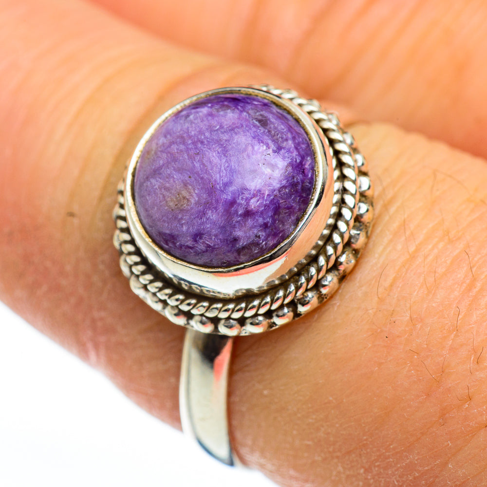 Charoite Rings handcrafted by Anasilvercos - RING46049