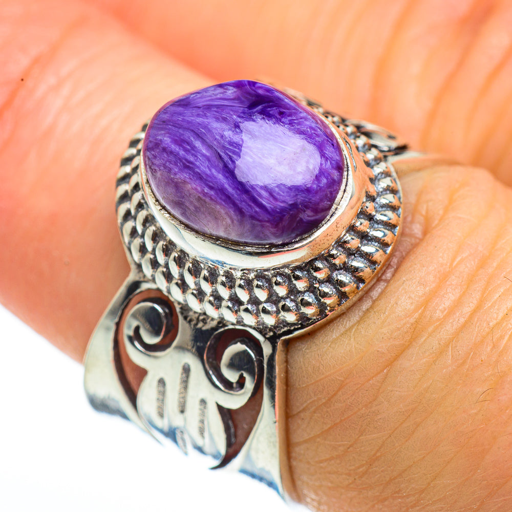 Charoite Rings handcrafted by Anasilvercos - RING46136