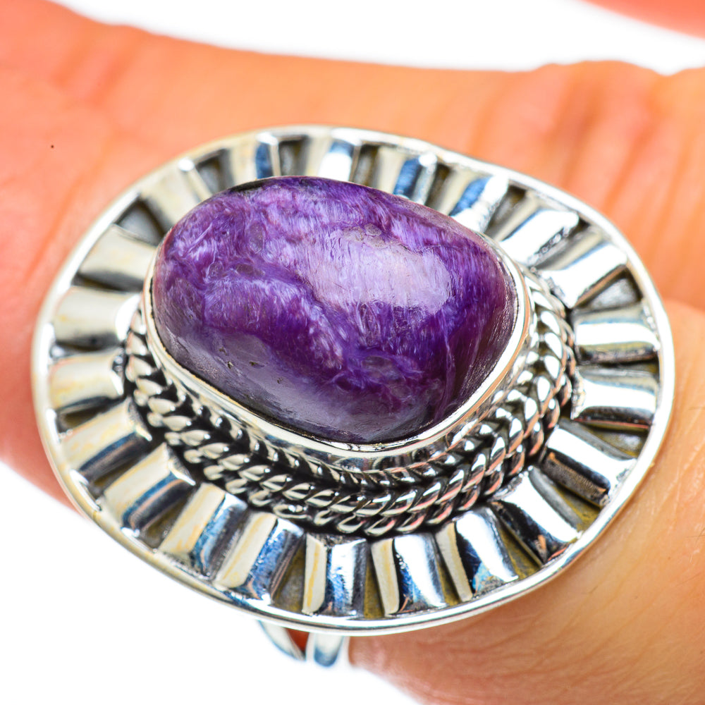 Charoite Rings handcrafted by Anasilvercos - RING46192