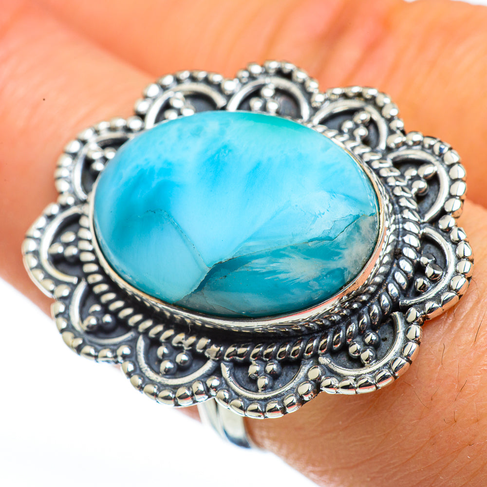 Larimar Rings handcrafted by Anasilvercos - RING46233