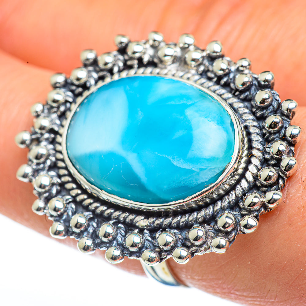 Larimar Rings handcrafted by Anasilvercos - RING46255