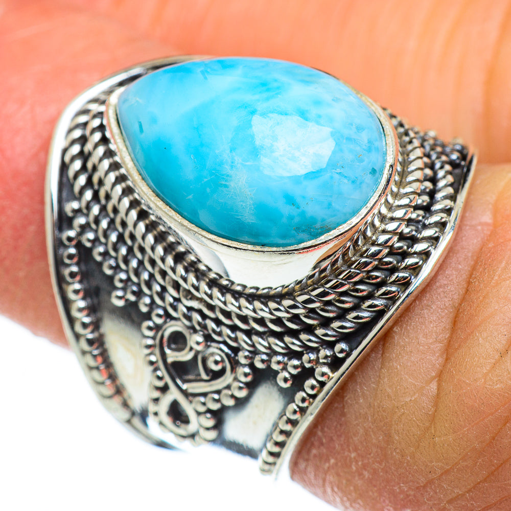 Larimar Rings handcrafted by Anasilvercos - RING46350