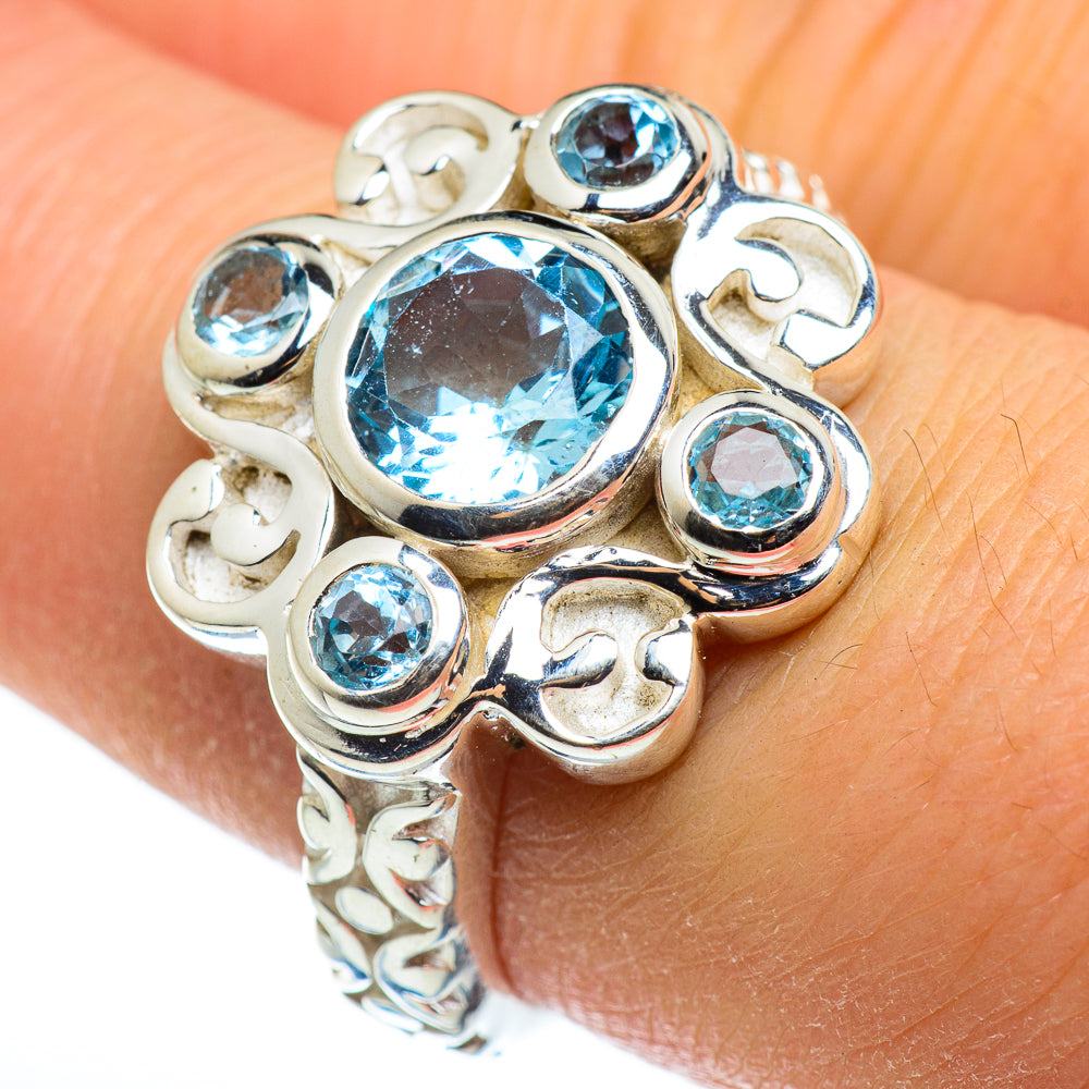 Blue Topaz Rings handcrafted by Anasilvercos - RING46409