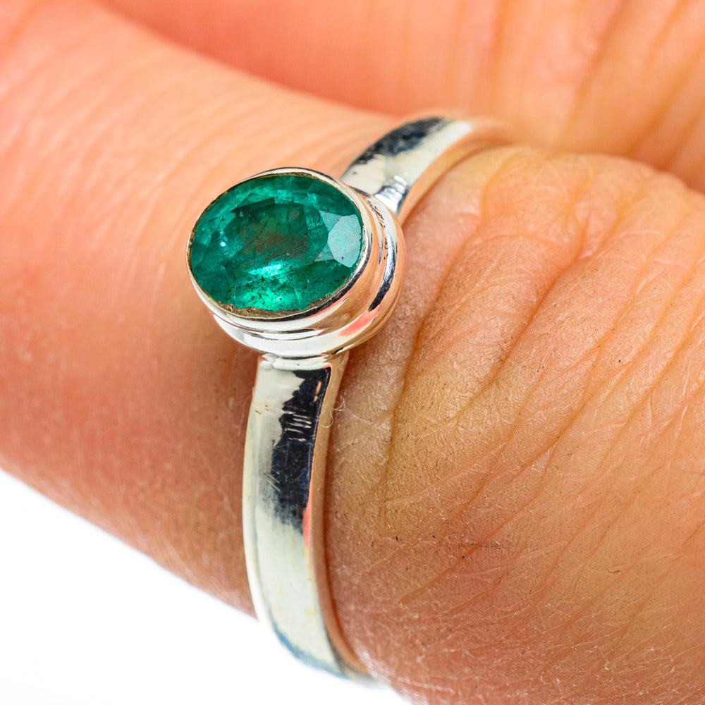 Zambian Emerald Rings handcrafted by Anasilvercos - RING46447