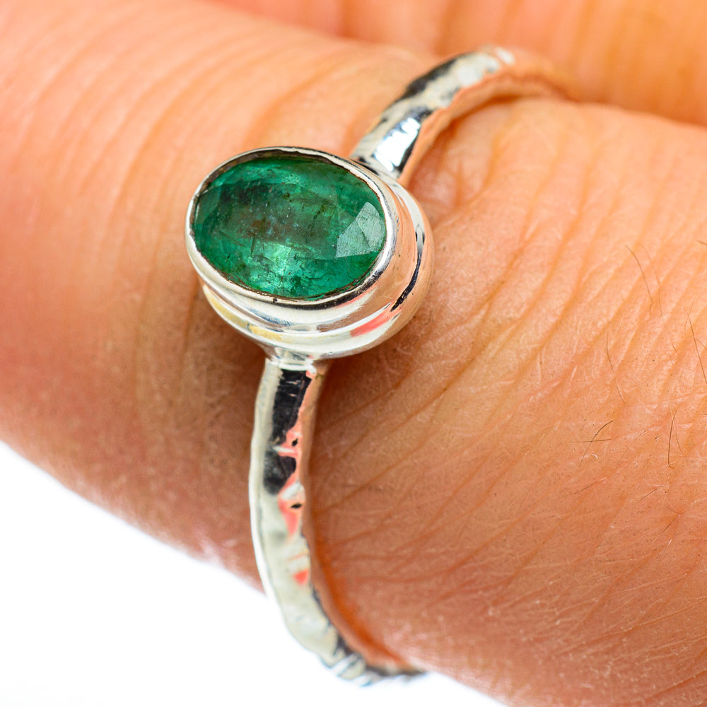 Zambian Emerald Rings handcrafted by Anasilvercos - RING46471