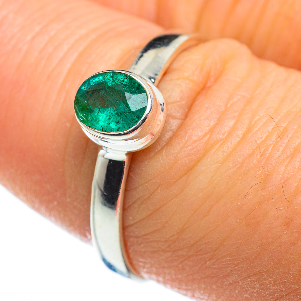 Zambian Emerald Rings handcrafted by Anasilvercos - RING46586