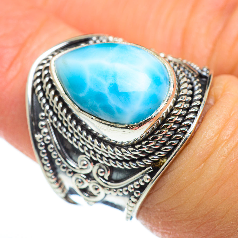Larimar Rings handcrafted by Anasilvercos - RING46616