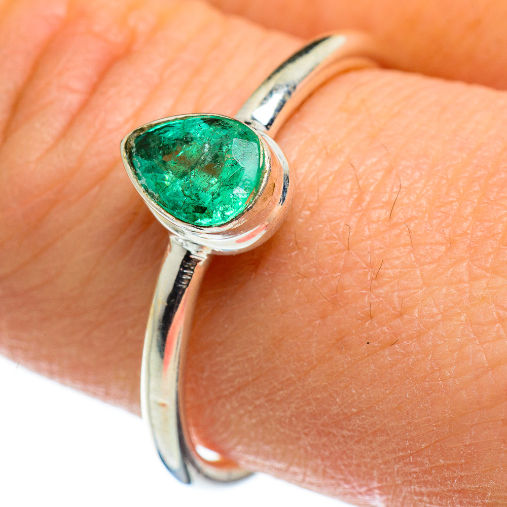 Zambian Emerald Rings handcrafted by Anasilvercos - RING46634