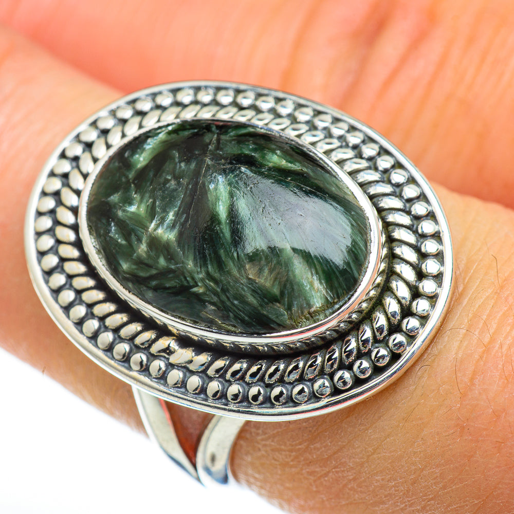Seraphinite Rings handcrafted by Anasilvercos - RING46819