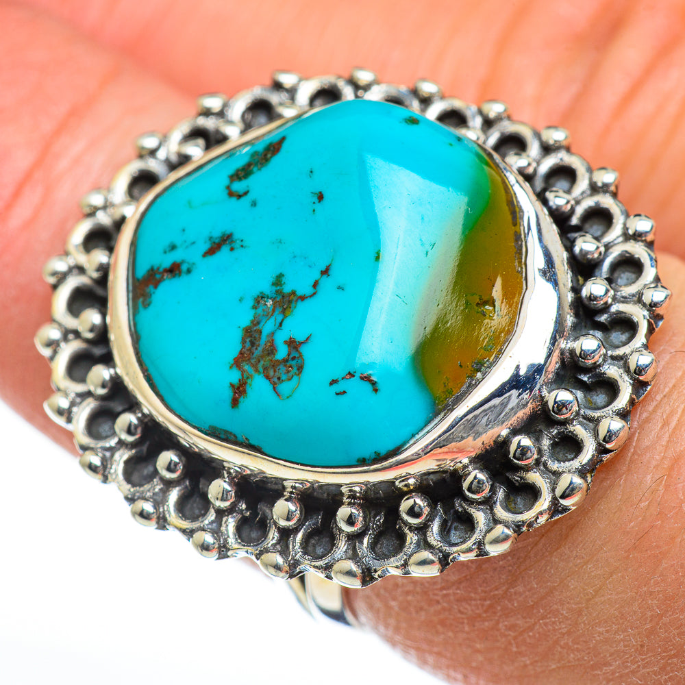 Tibetan Turquoise Rings handcrafted by Anasilvercos - RING46841