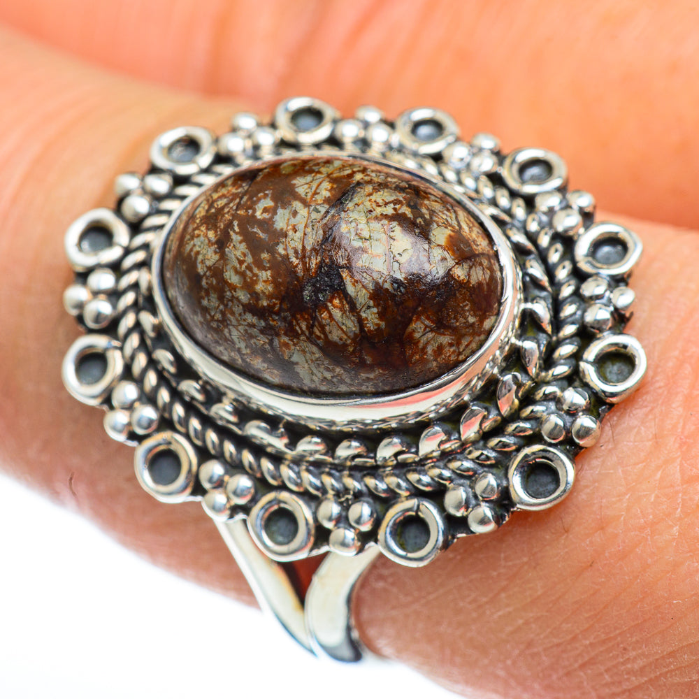 Fossil Coral Rings handcrafted by Anasilvercos - RING46848