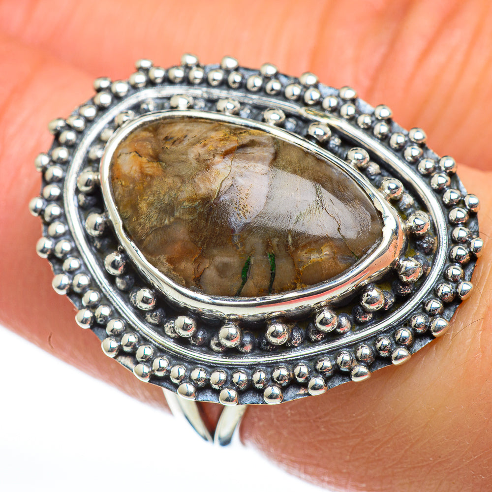 Petrified Wood Rings handcrafted by Anasilvercos - RING46918
