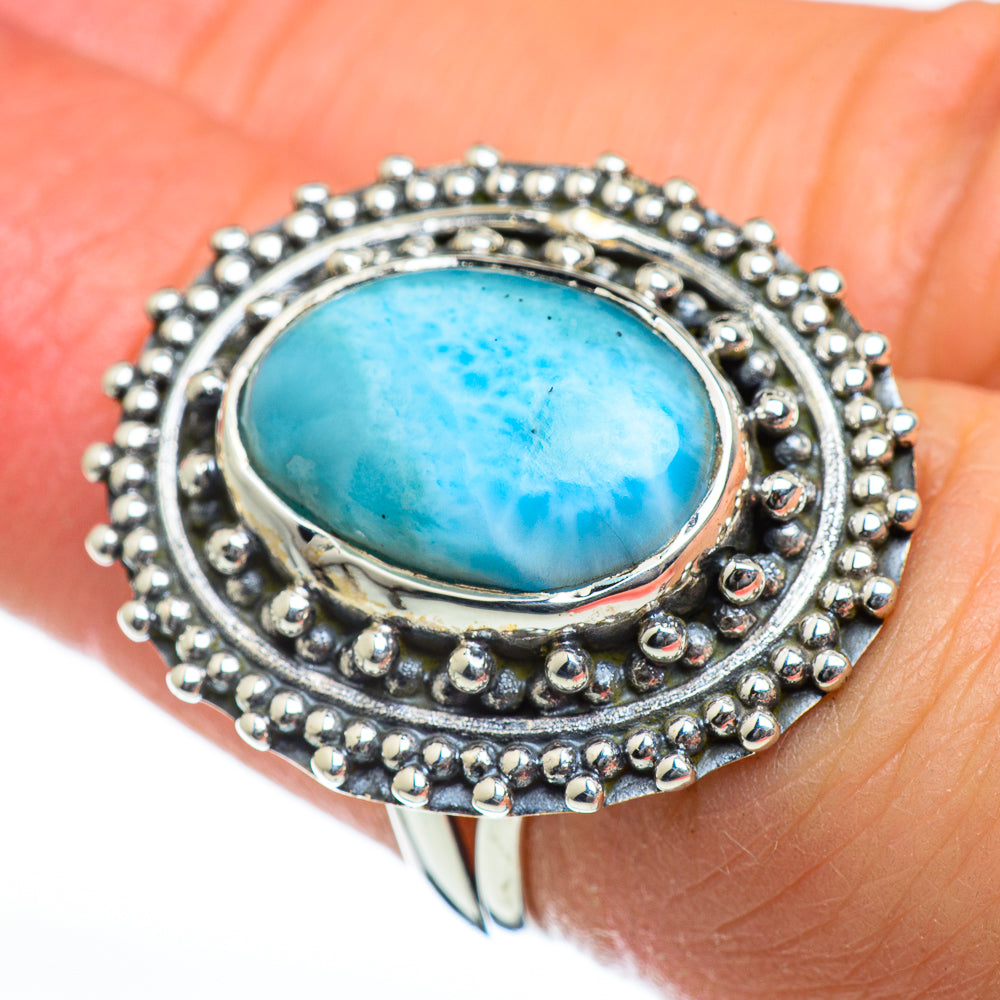 Larimar Rings handcrafted by Anasilvercos - RING46947