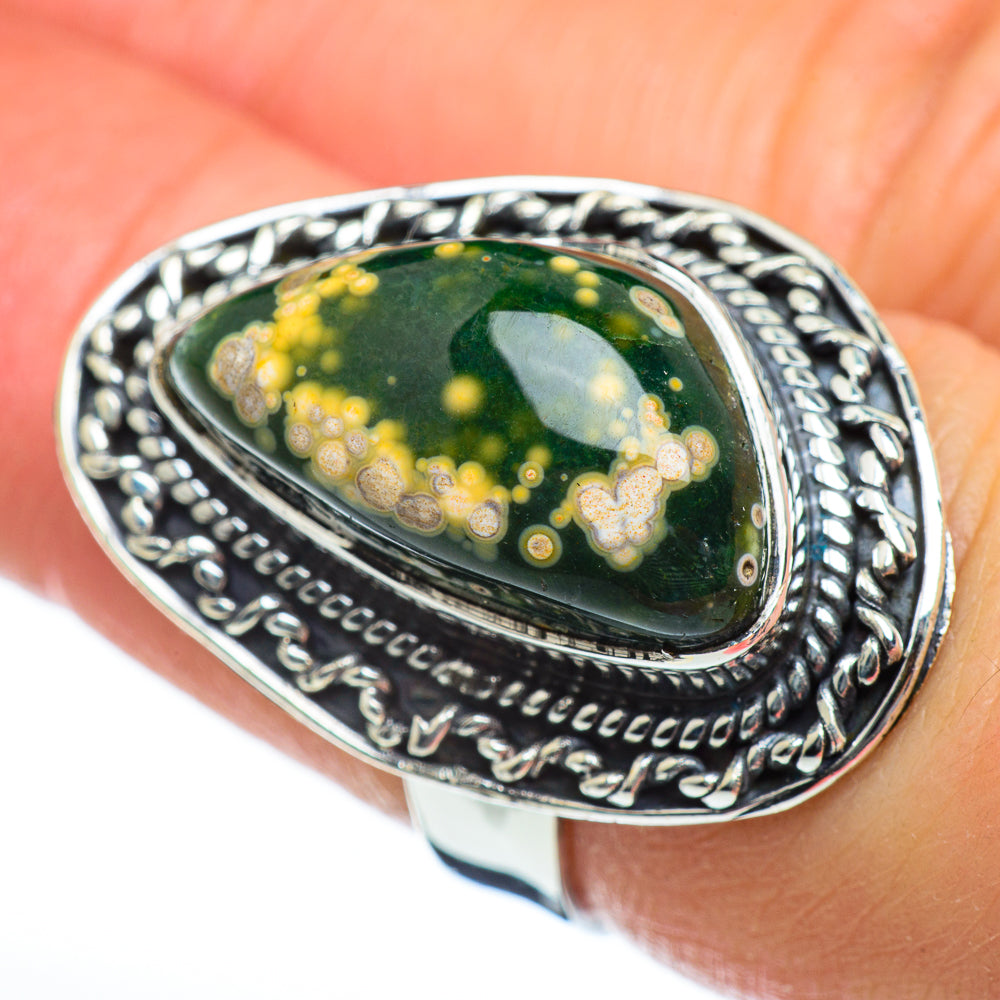 Ocean Jasper Rings handcrafted by Anasilvercos - RING46986