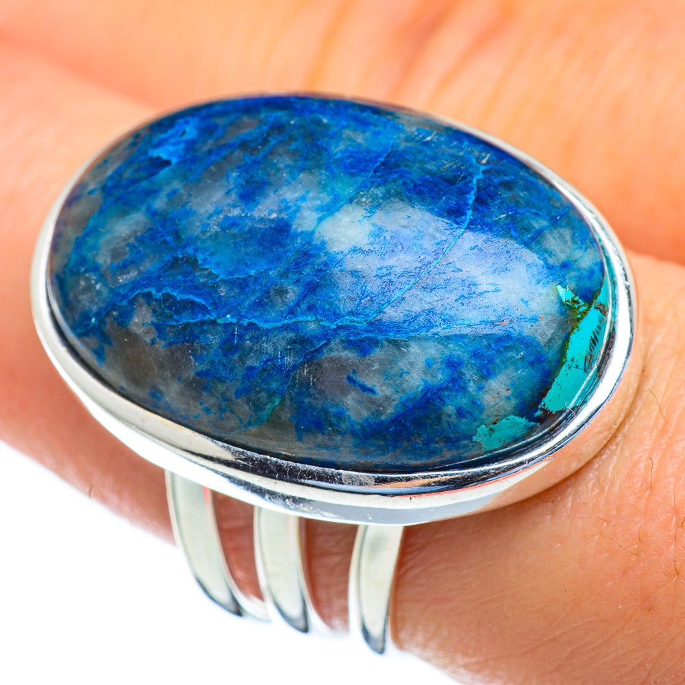 Chrysocolla In Quartz Rings handcrafted by Anasilvercos - RING47122