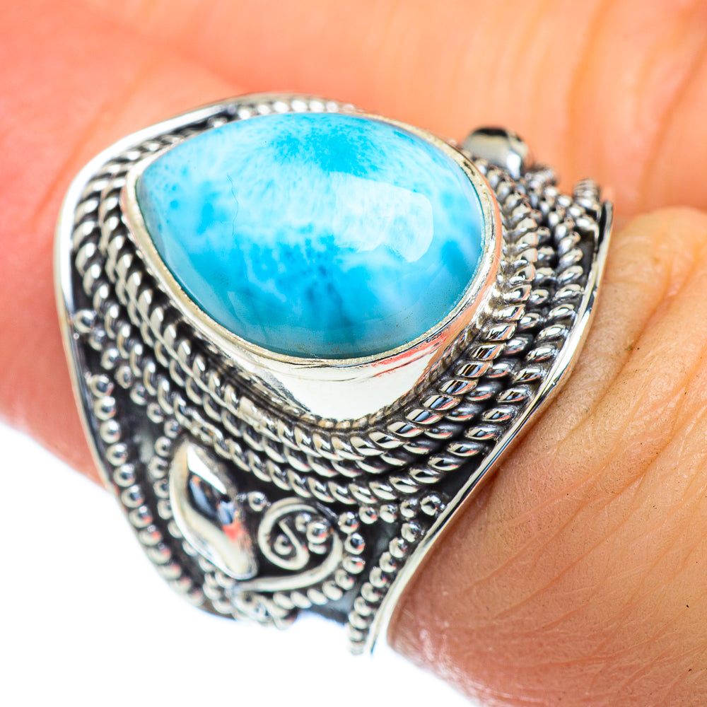 Larimar Rings handcrafted by Anasilvercos - RING47207