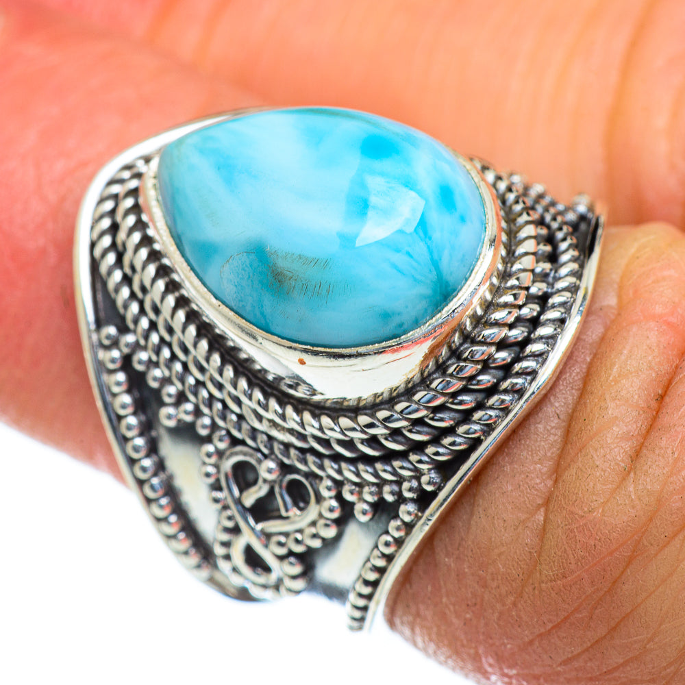 Larimar Rings handcrafted by Anasilvercos - RING47268