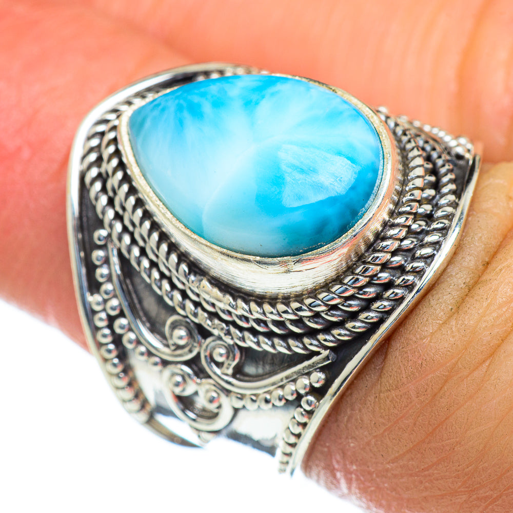 Larimar Rings handcrafted by Anasilvercos - RING47411