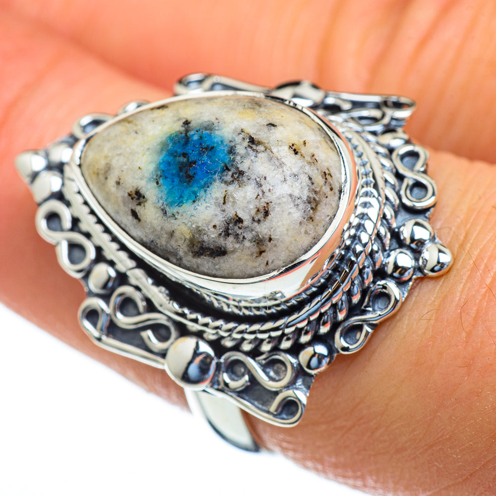 K2 Blue Azurite Rings handcrafted by Anasilvercos - RING47433