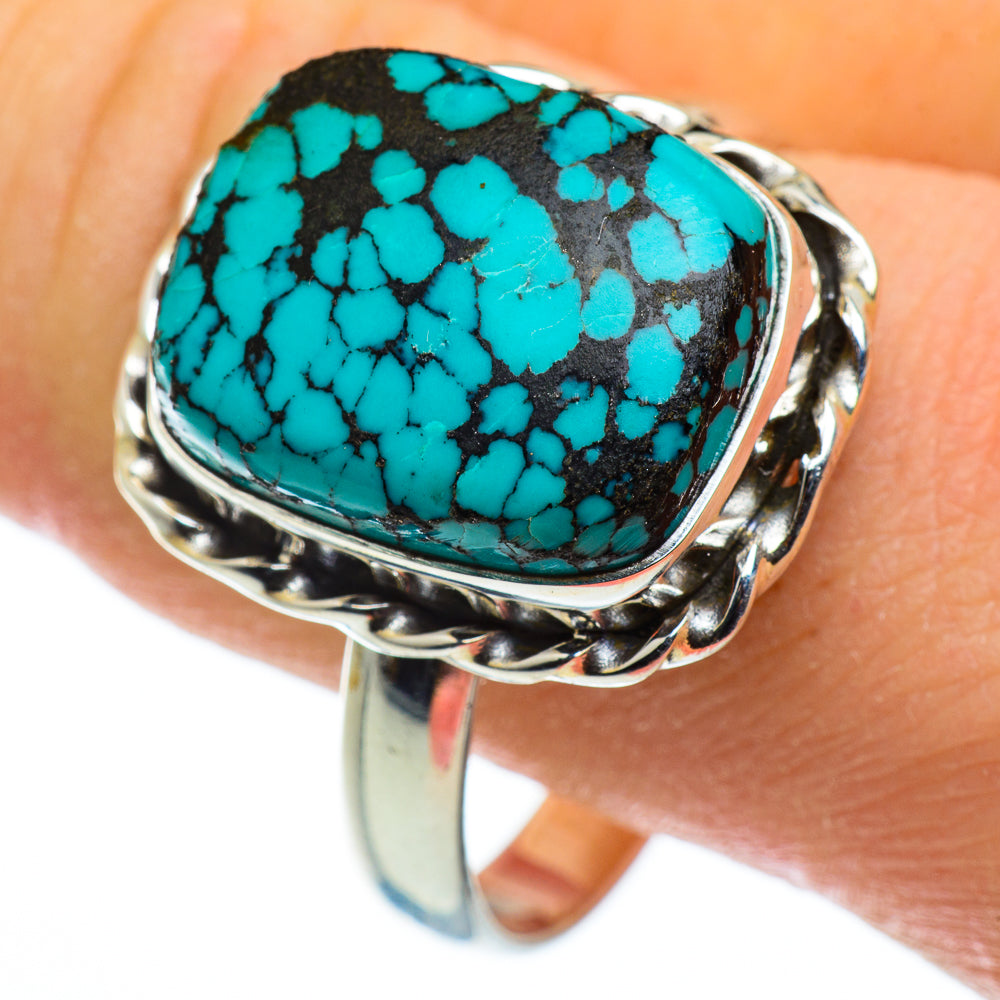 Tibetan Turquoise Rings handcrafted by Anasilvercos - RING47496