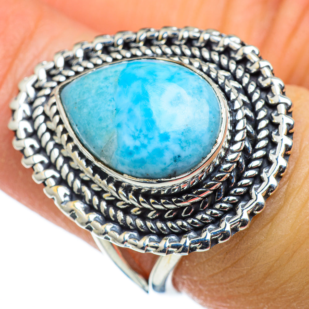 Larimar Rings handcrafted by Anasilvercos - RING47560