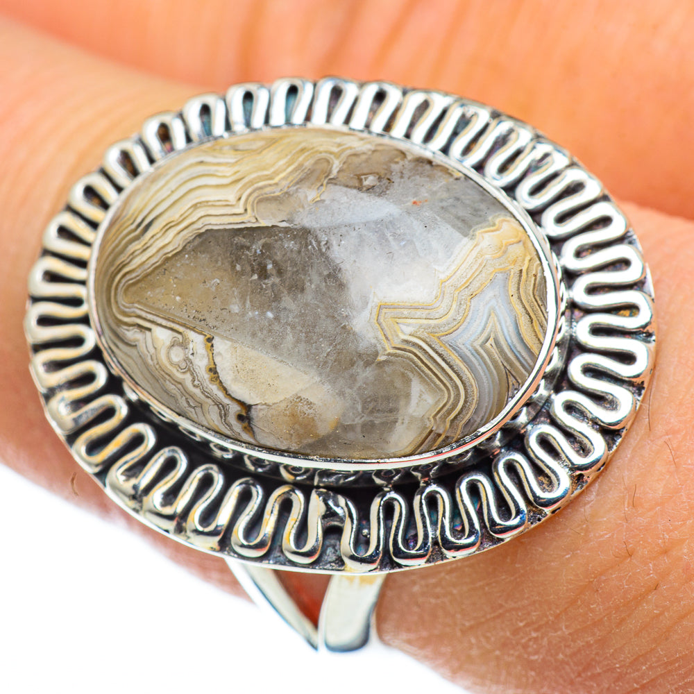 Laguna Lace Agate Rings handcrafted by Anasilvercos - RING47583