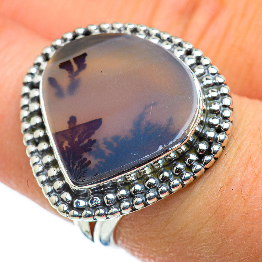Scenic Dendritic Agate Rings handcrafted by Anasilvercos - RING47584