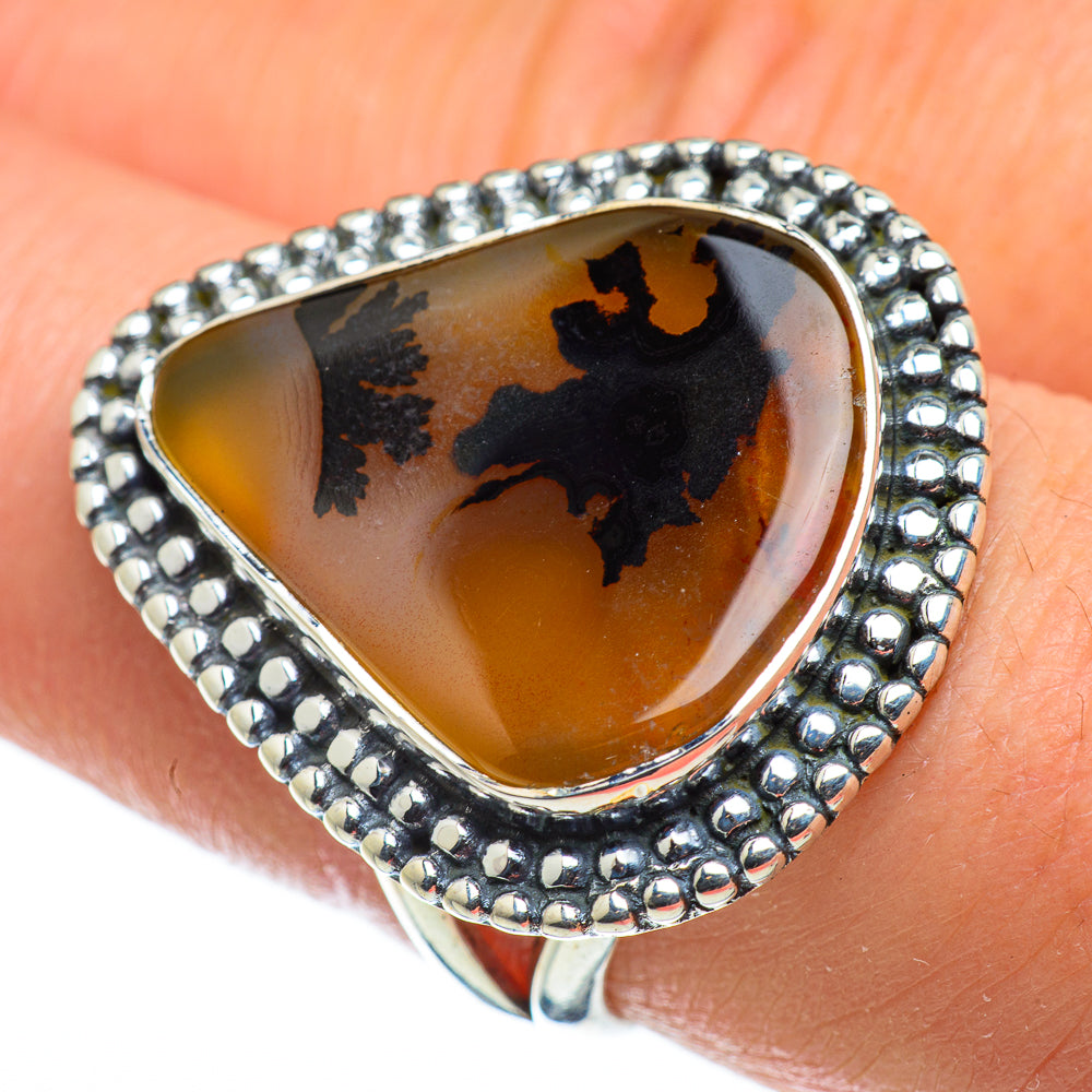 Scenic Dendritic Agate Rings handcrafted by Anasilvercos - RING47661