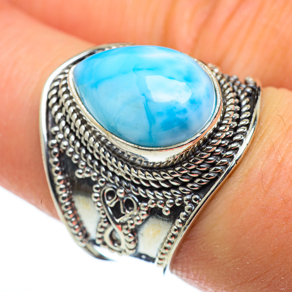 Larimar Rings handcrafted by Anasilvercos - RING47737