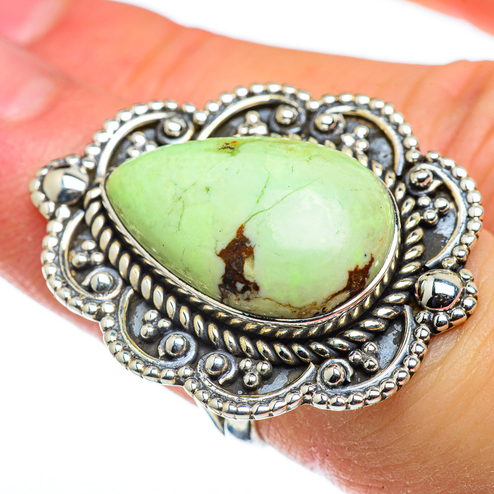 Lemon Chrysoprase Rings handcrafted by Anasilvercos - RING47792